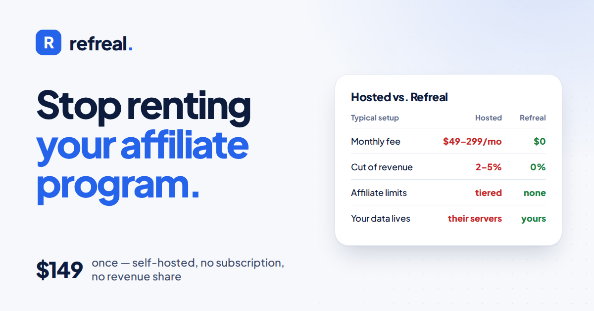I built a self-hosted affiliate system for Polar, Stripe & custom checkouts